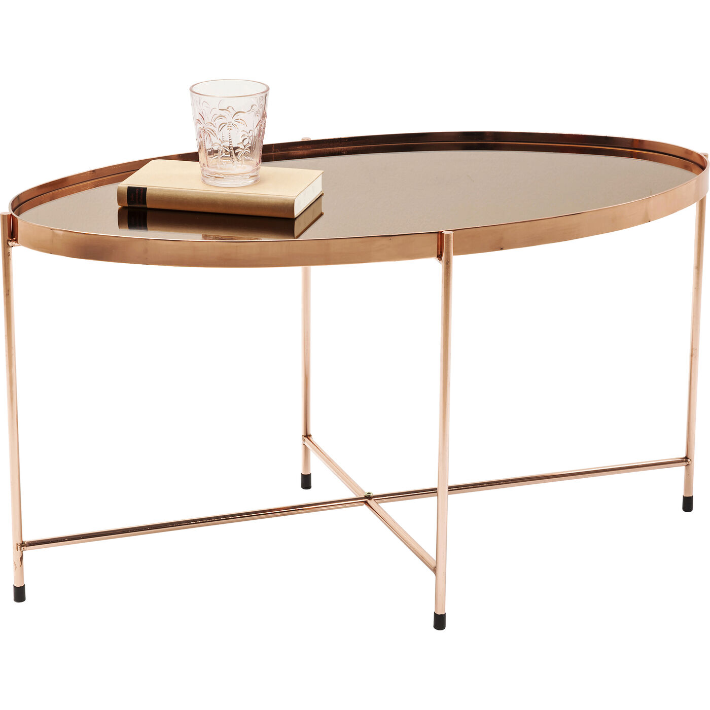 Стол кофейный Miami Oval Rosegold 83x40 см KARE 82741