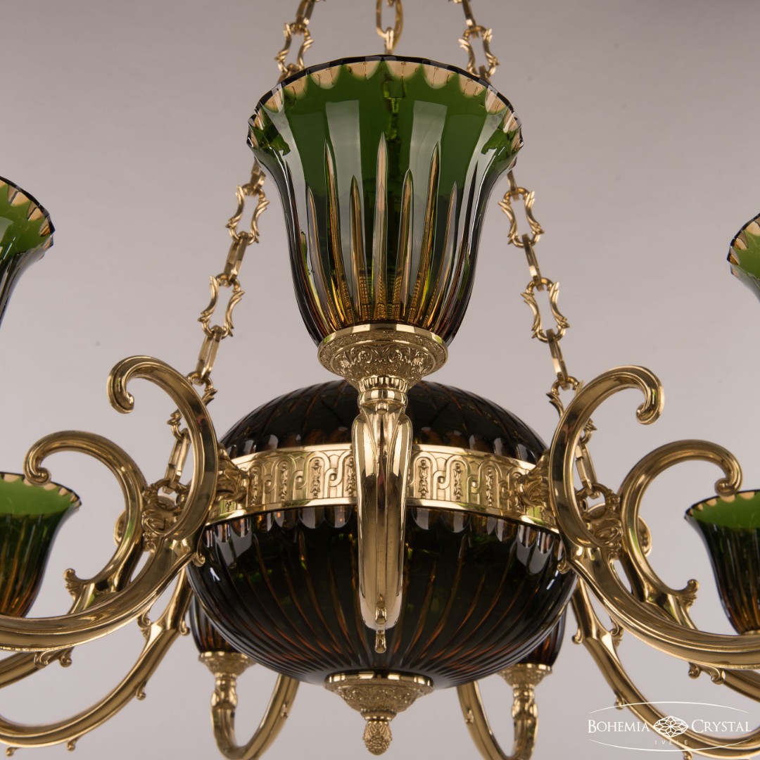 Подвесной светильник бронзовый 72009P/9/250 G P2 U Amber-Green/H-1K Y8 FA10B