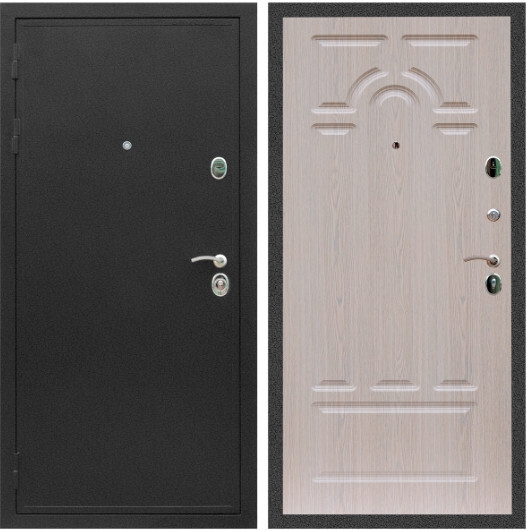 Дверь входная Graf Престиж Черный крокодил / МДФ 6 мм ФЛ-58 Дуб беленый