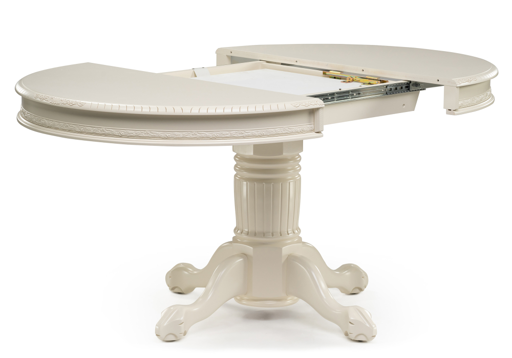 Стол деревянный Woodville Альфред 110(160)х110х80 слоновая кость 450828