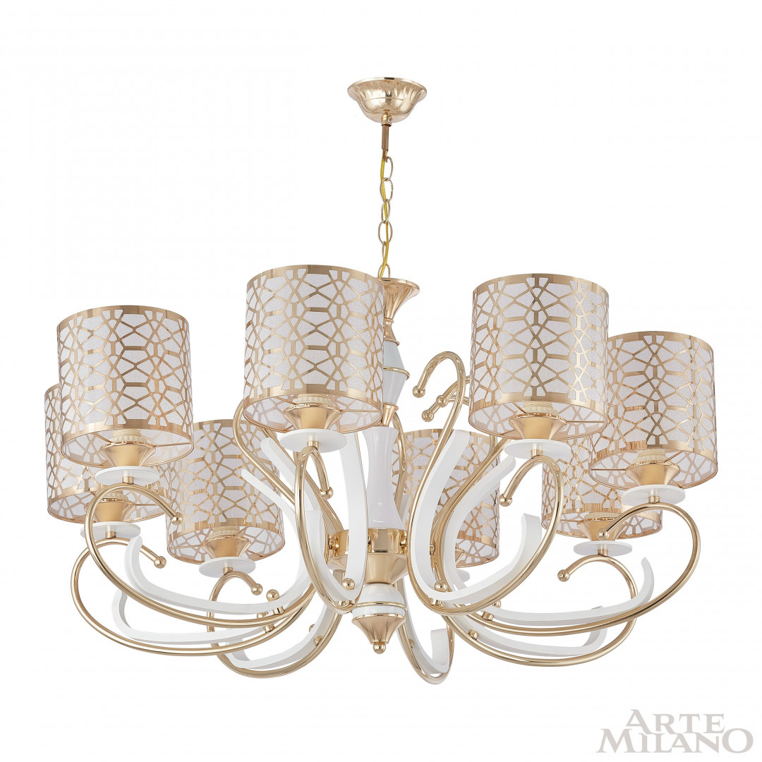 Люстра подвесная с плафонами 301237/8 Wh/Gd Arte Milano