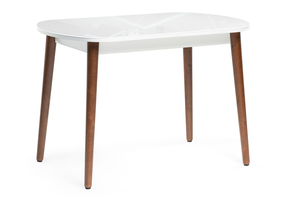 Стол стеклянный Woodville Клэйтон белый / орех  379007