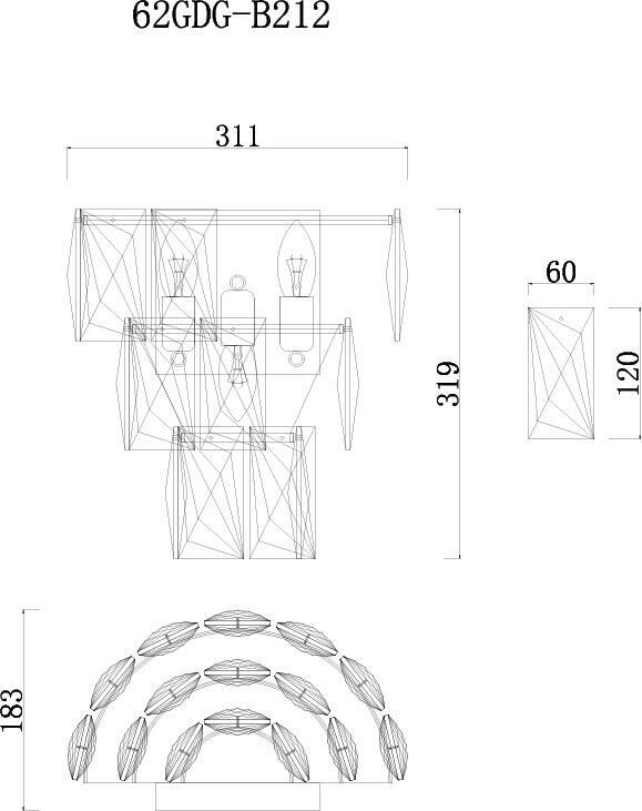 Бра со стеклянными кристаллами Garda Decor 62GDG-B212