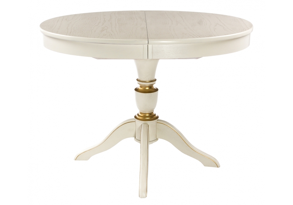 Стол деревянный Woodville Arno 106(141)х75х76 молочный патина 438328