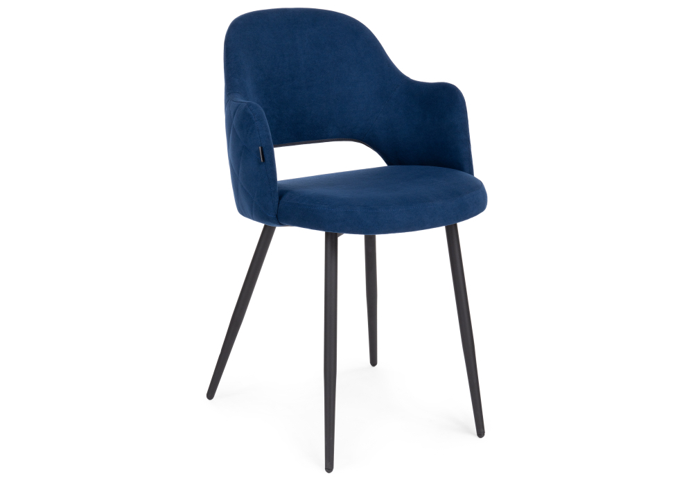 Стул Woodville Гутрид прошивка ромбы сзади темно-синий / черный 504181