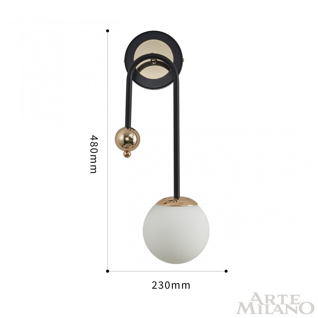 Бра 274307/1B BK/GD Arte Milano