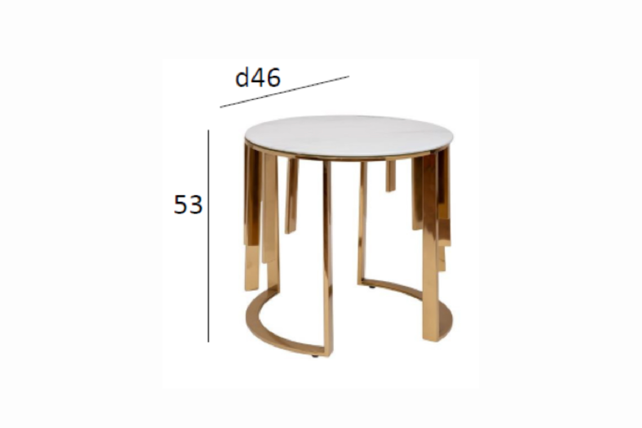 Столик журнальный круглый стекло/золото Garda Decor GY-00012