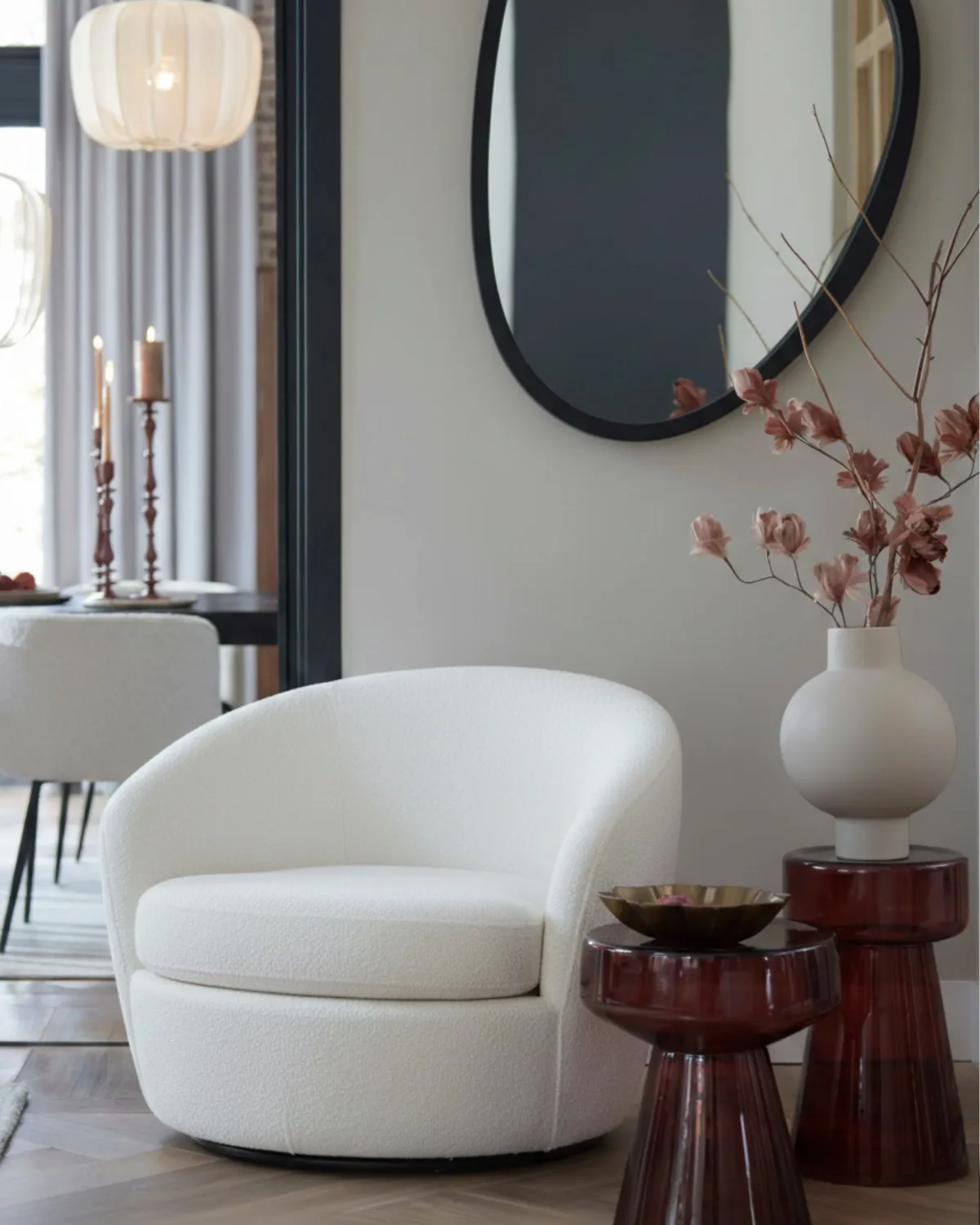 Бордовый приставной столик Флумс Louvre Home P3117XD