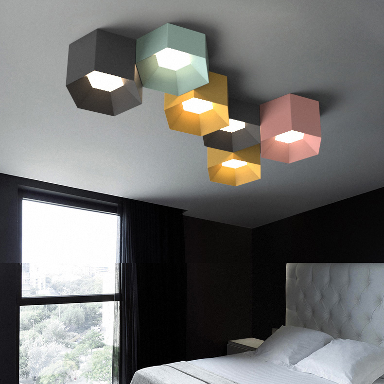 Потолочный светильник HEXAGON A H18 Light green by ImperiumLoft