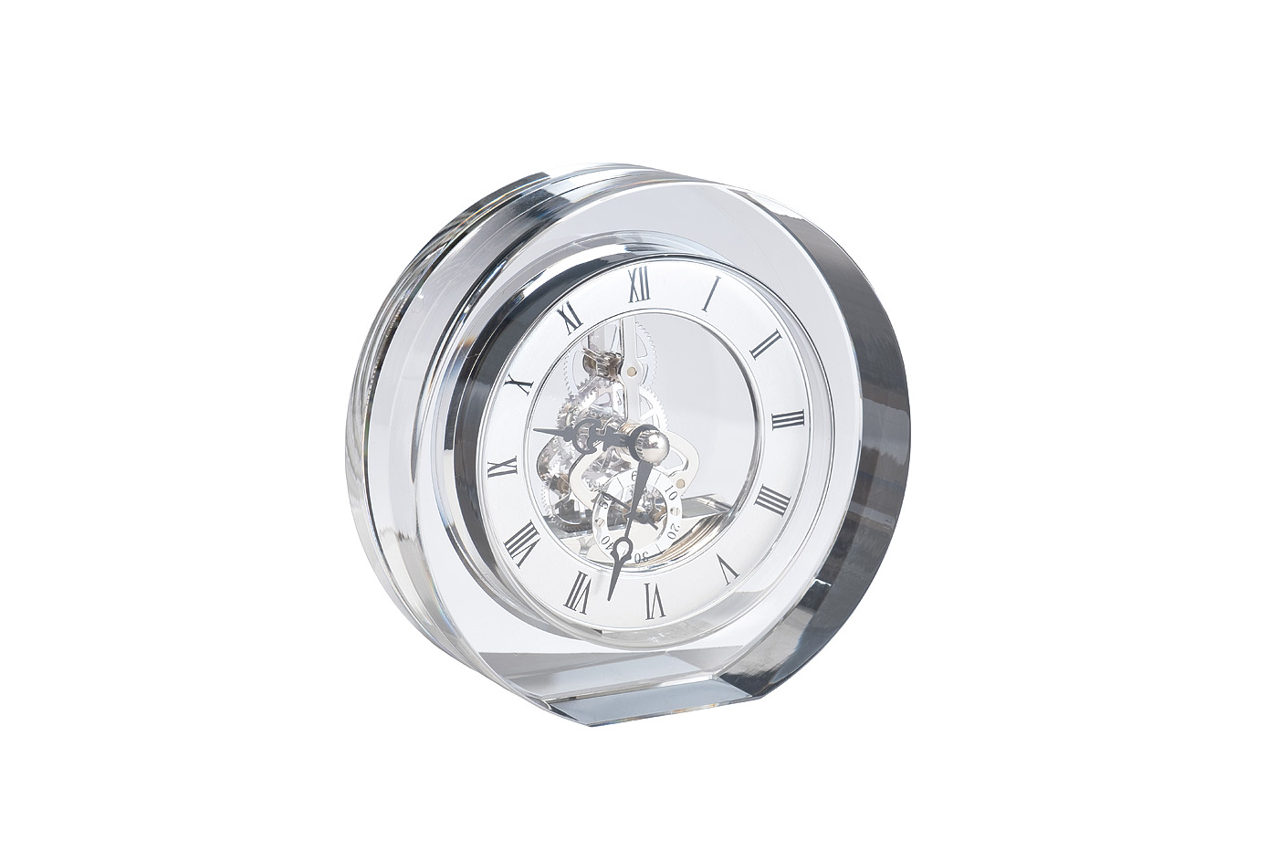 Часы настольные круглые серебряные Garda Decor C81071