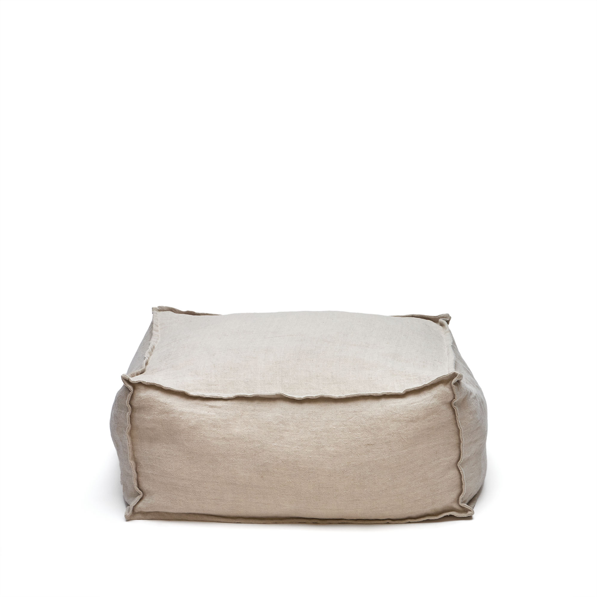 Forallac Пуф 100% лен бежевого цвета 50 x 50 см La Forma 157800