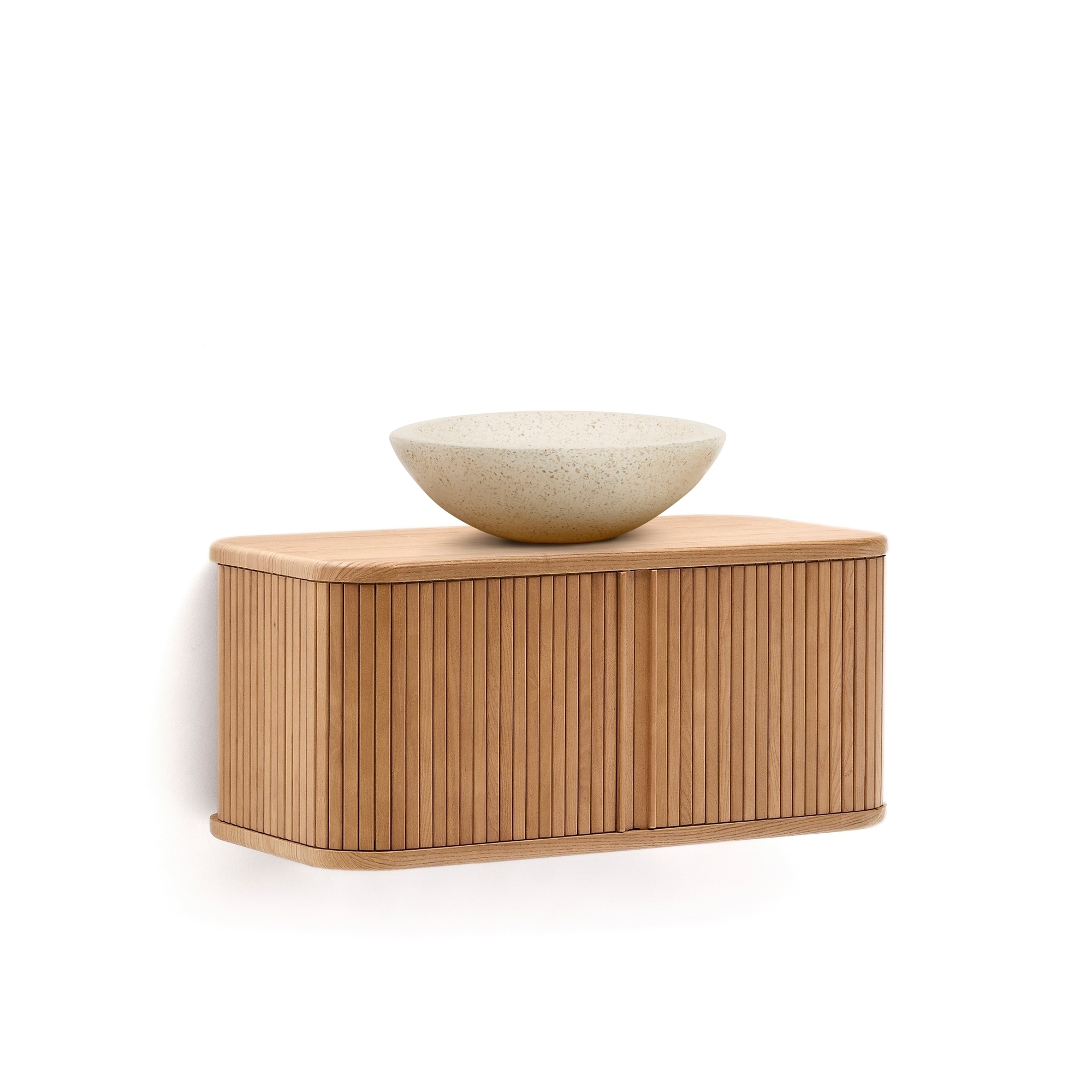 Шкафчик для ванной Mailen из ясеневого шпона в натуральной отделке, 90 x 45 La Forma (ex Julia Grup)