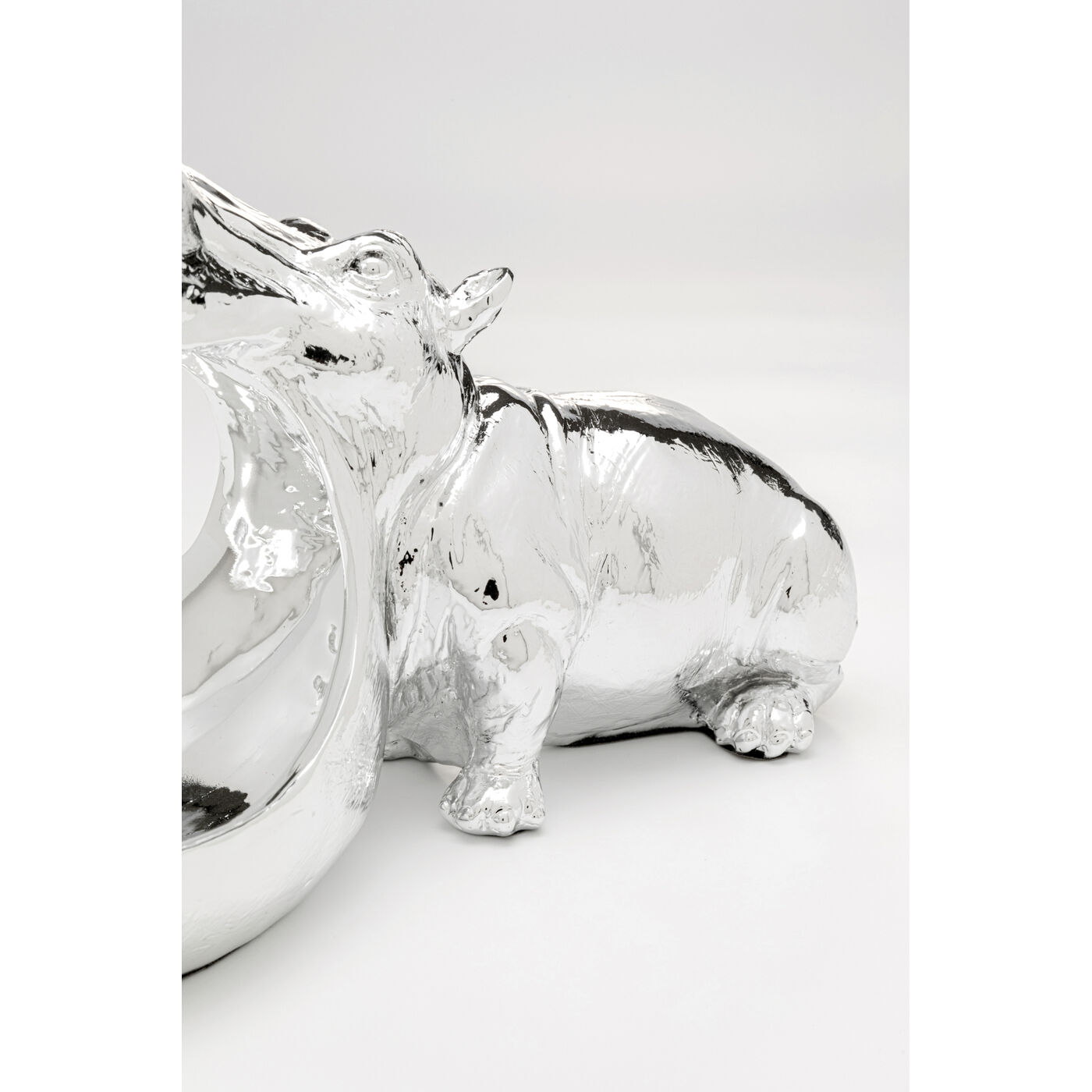 Фигура декоративная Hungry Hippo 17cm Silver KARE 57710
