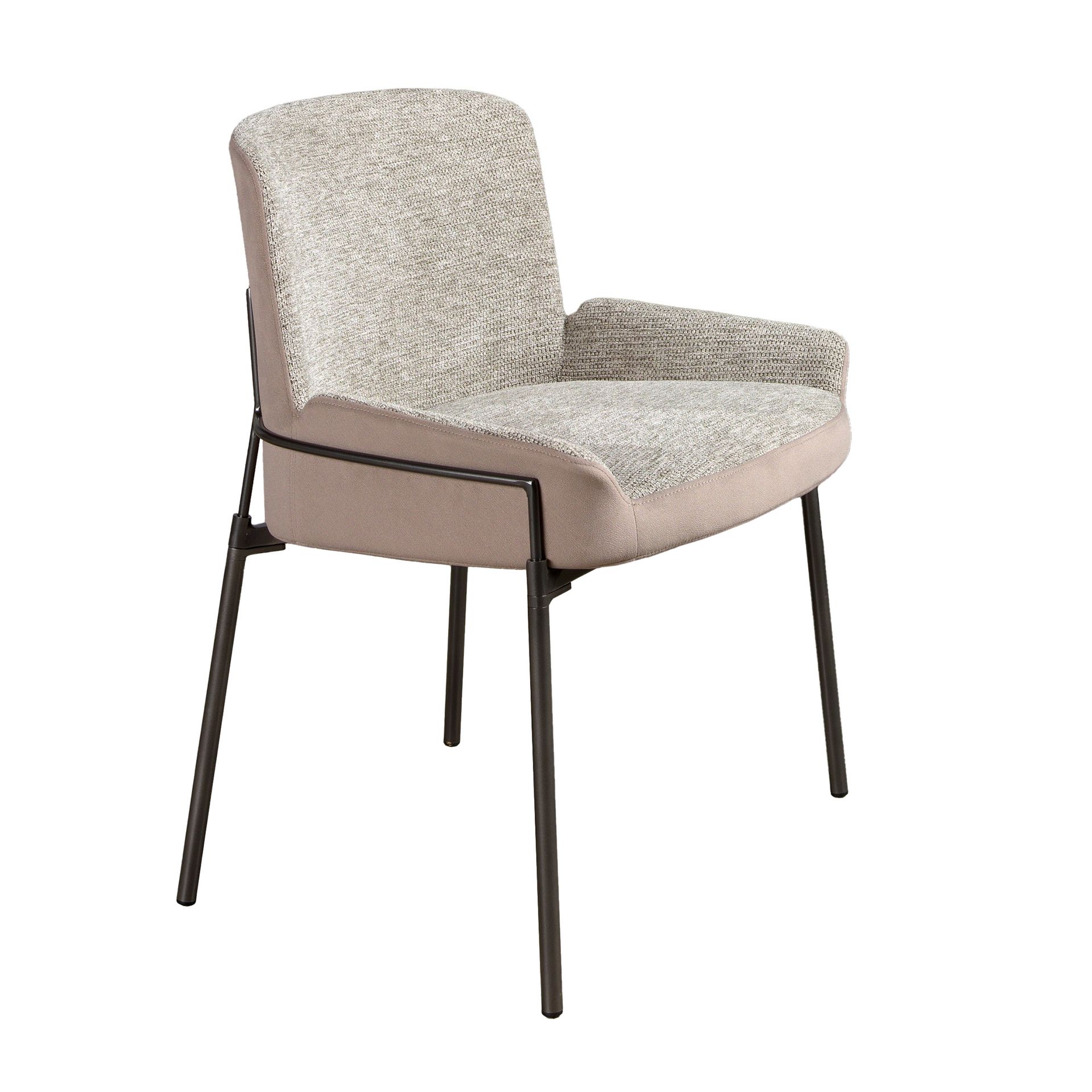 Стул 4171 из серой ткани и коричневого бархата Angel Cerda