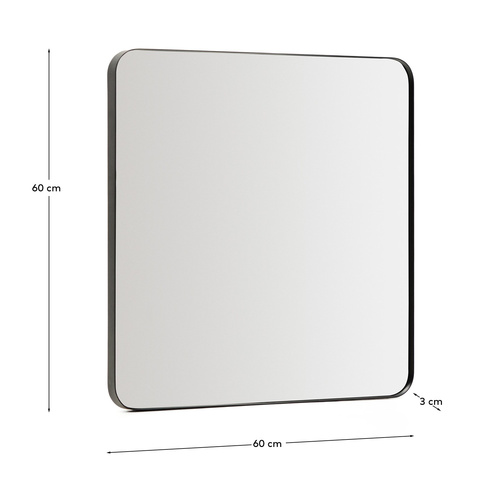 Зеркало Marco черное металлическое 60 x 60 см La Forma (ex Julia Grup)