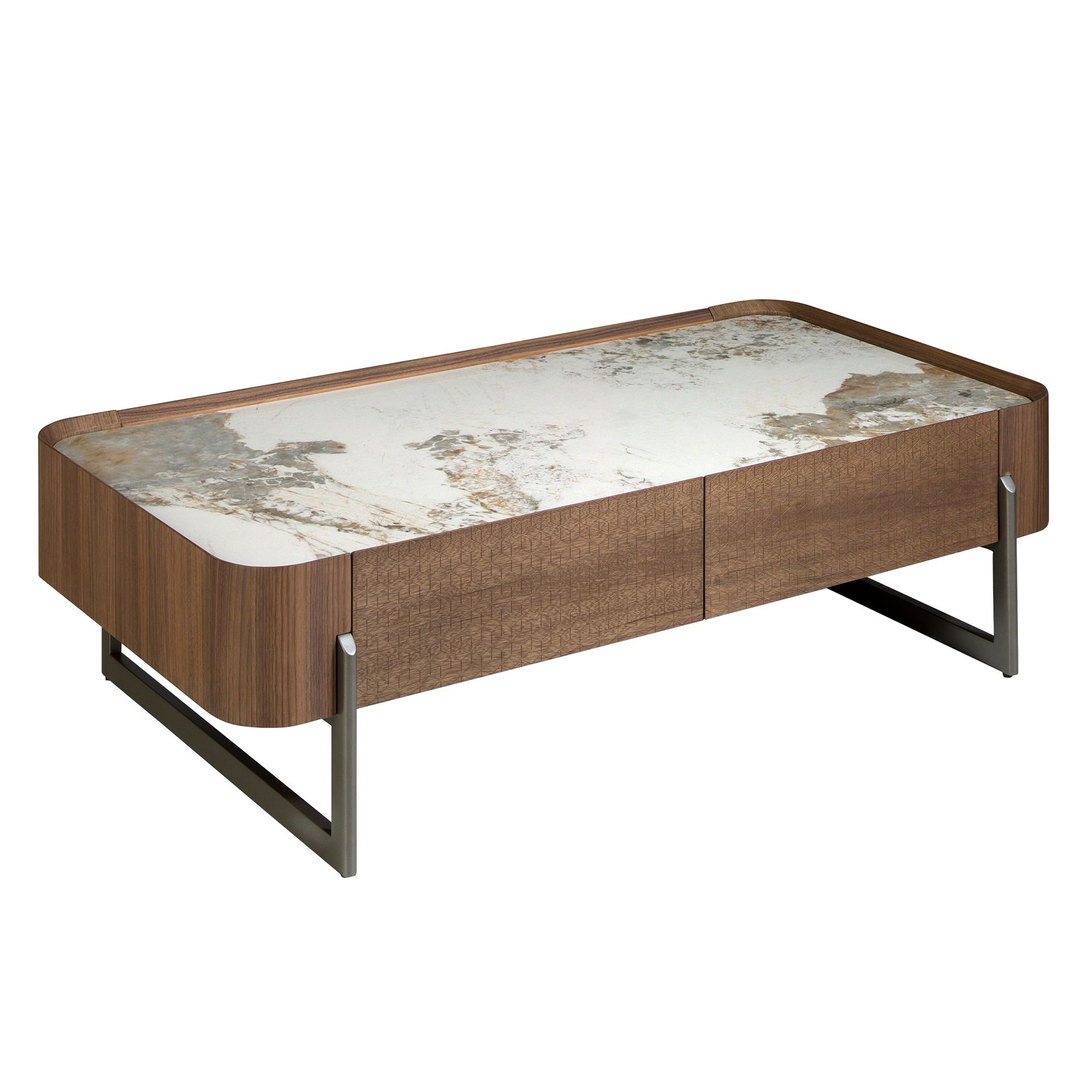 Прямоугольный журнальный стол 2131/437-D из ореха и керамики Angel Cerda