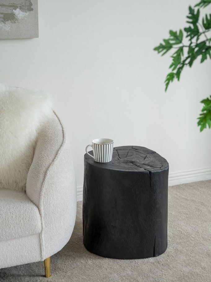 Столик акцентный из дерева суара Glasar 72309-BLAC