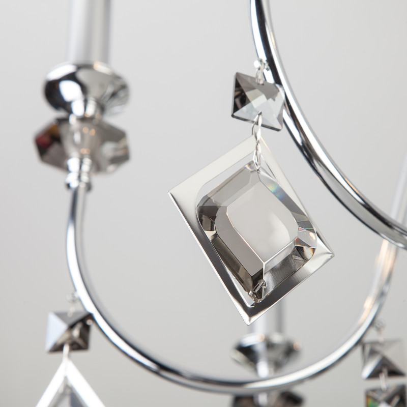 Подвесная люстра Eurosvet 10120/5 хром/дымчатый хрусталь Strotskis Smart (10 Подвесная люстра Eurosvet 10120/5 хром/дымчатый хрусталь Strotskis Smart (10