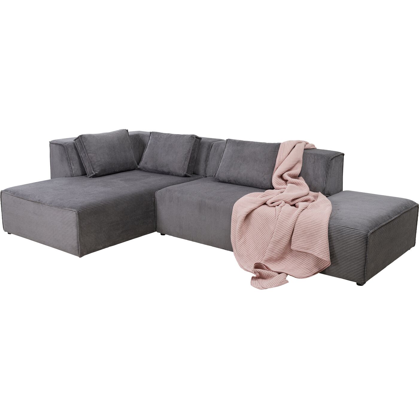 Диван левосторонний угловой Infinity Ottomane Cord Grey Left KARE 87400