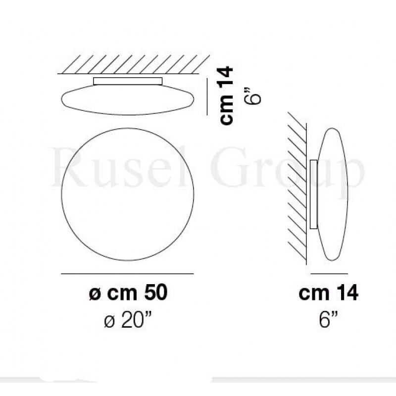 Настенно-потолочный светильник Vistosi SOFT PP 50 EL