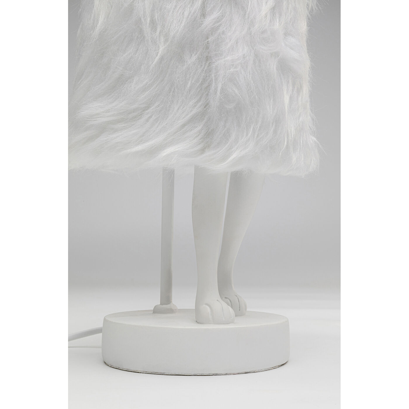 Светильник настольный Animal Rabbit Fur White/Silver 50cm KARE 56671
