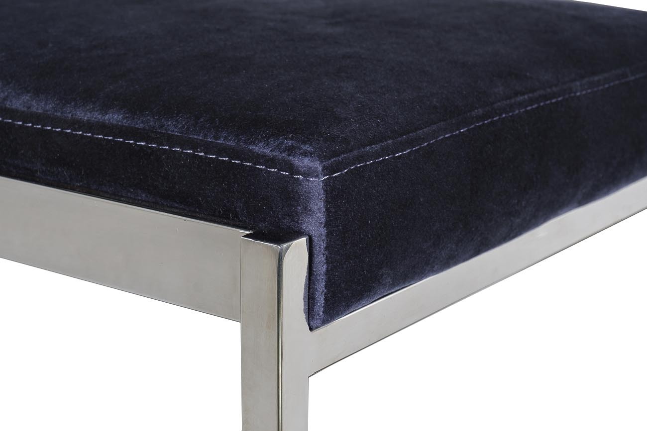 Стул барный темно-синий велюровый (хром) Garda Decor GY-B8216-DB