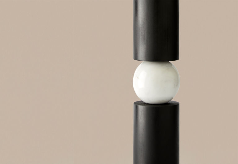 Настольная лампа Alda золотой металл/черное дерево/белый мрамор + белый абажур 801011/35 Aromas del Campo