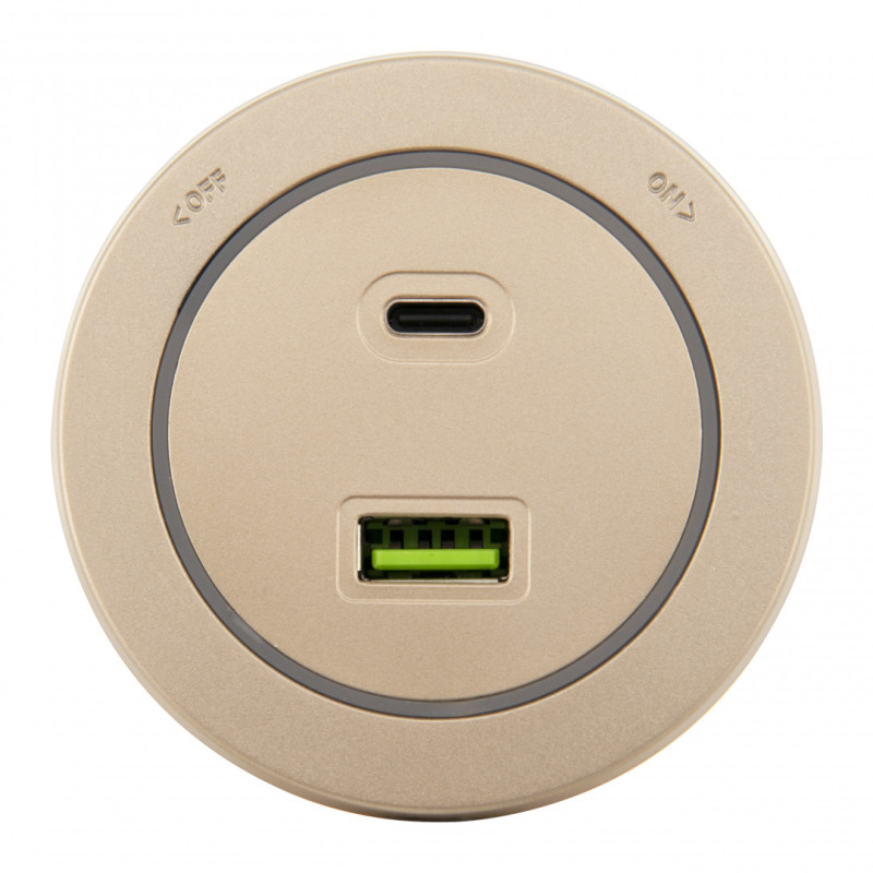 Трековая система розеток Arte Milano 399731TS/USB-Type-C Gold