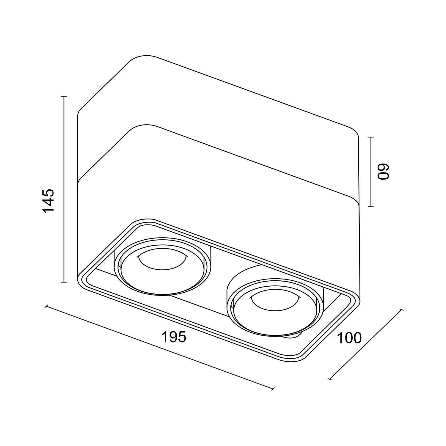 Накладной светодиодный светильник Ledron TUBING 2 Wooden 60 White