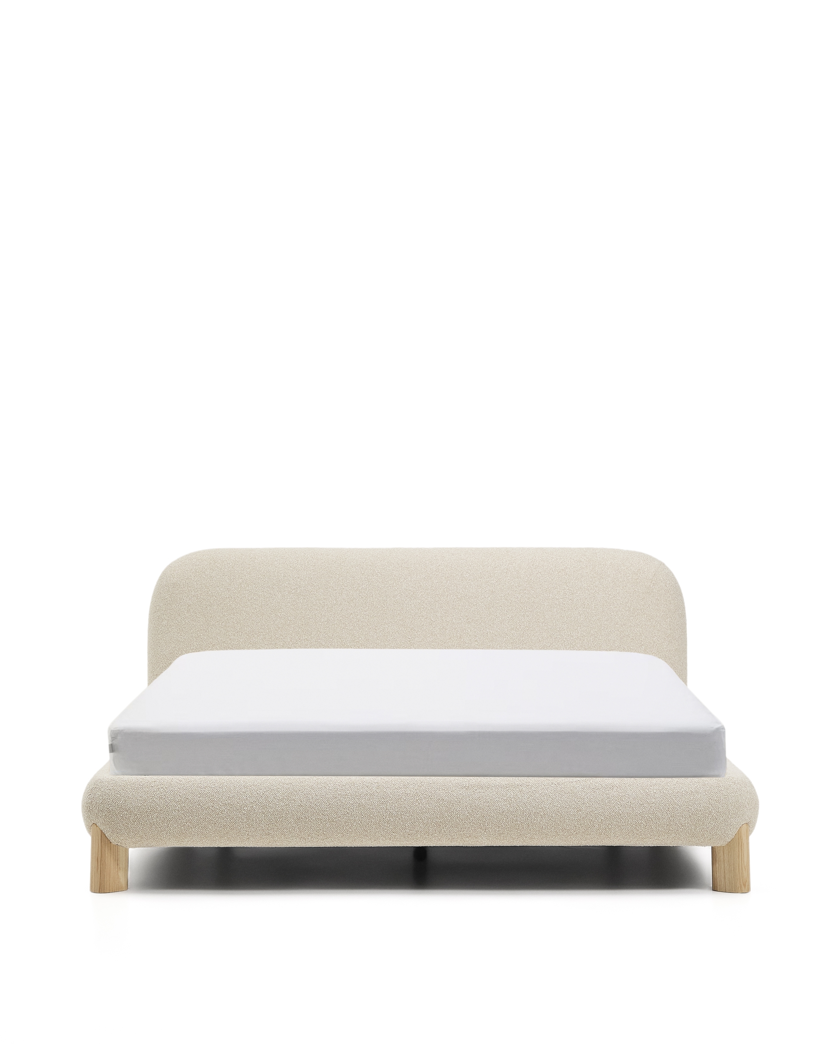 Кровать Odina из ткани букле цвета экрю 180 x 200 см La Forma 421706