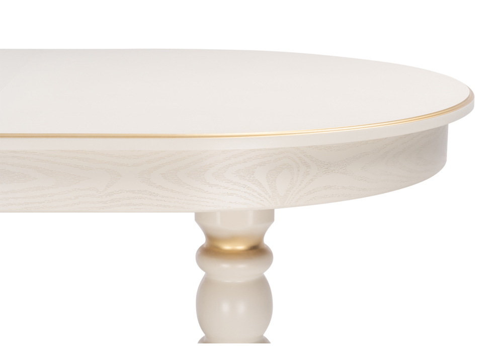 Стол деревянный Woodville Дейвер 160(220)х100 слоновая кость / золото  515968