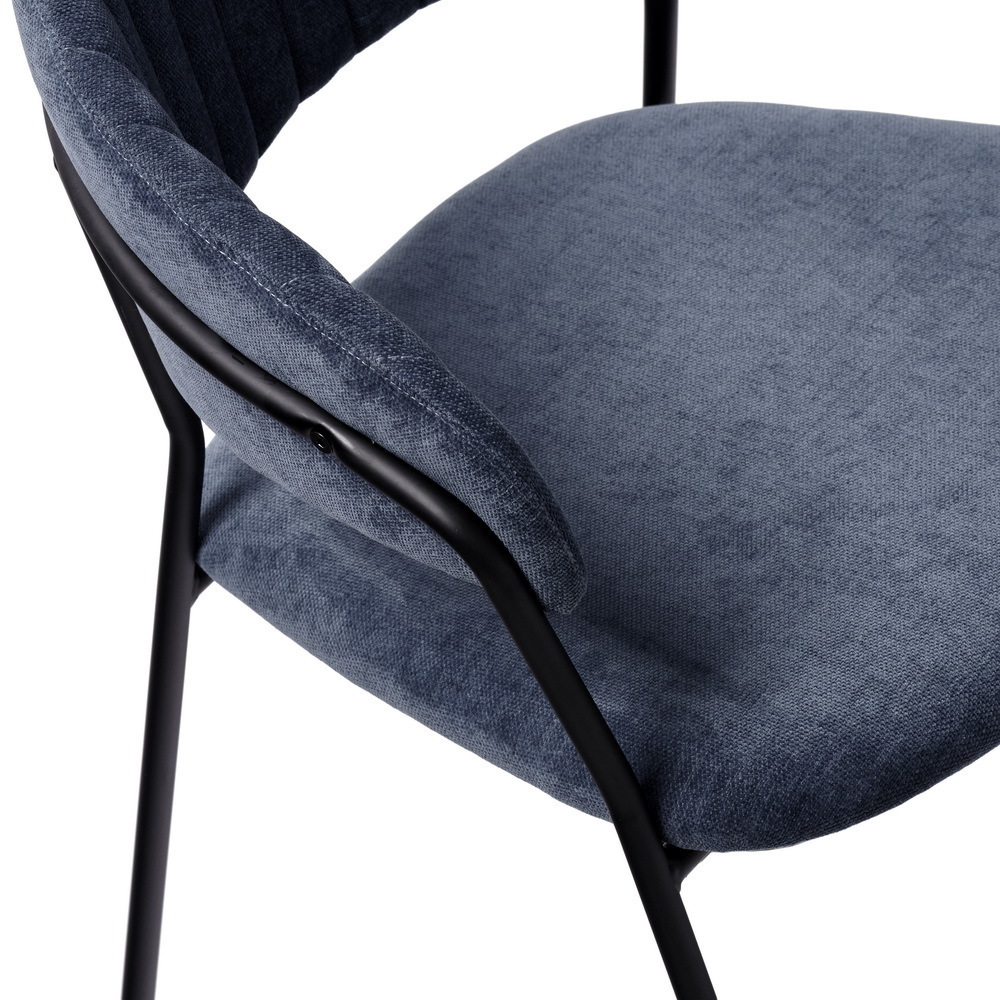 Стул Turin синий вельвет с чёрными ножками Bradex Home FR 0555