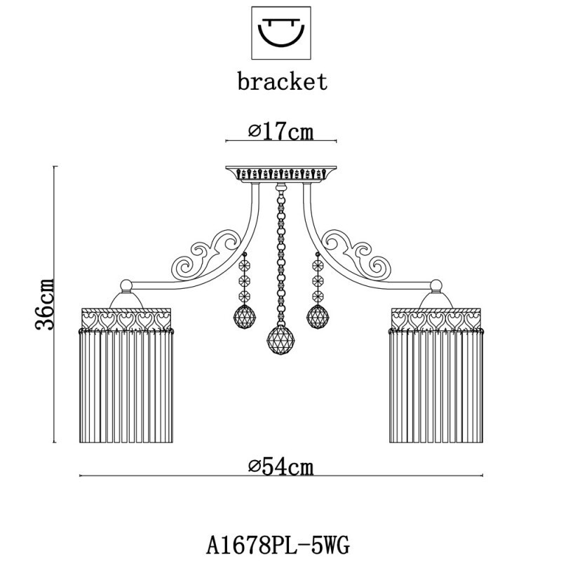 Накладная люстра Arte Lamp A1678PL-5WG