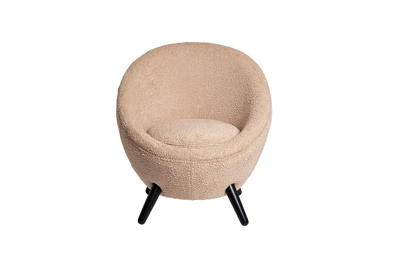 Кресло розовое искусственный каракуль Garda Decor 48MY-2746 LPI