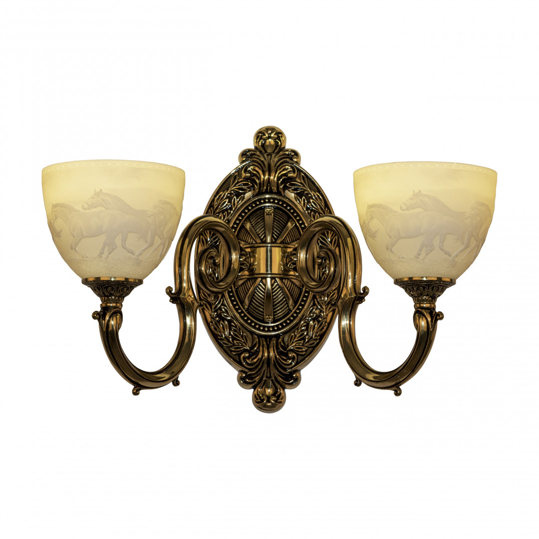 Бра бронзовые с хрусталём 7203B12/2/210 GB P1 U Horse