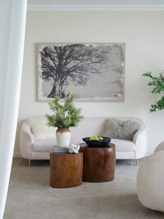 Столик акцентный из дерева суара Glasar 72311-NATU