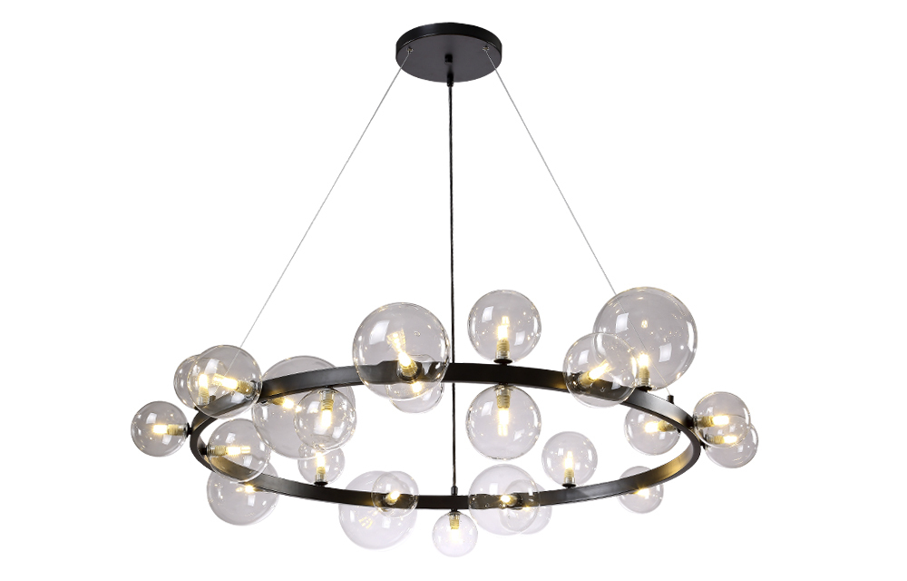 Люстра Crystal Lux AGATA SP24 V2 BLACK/TRANSPARENTE