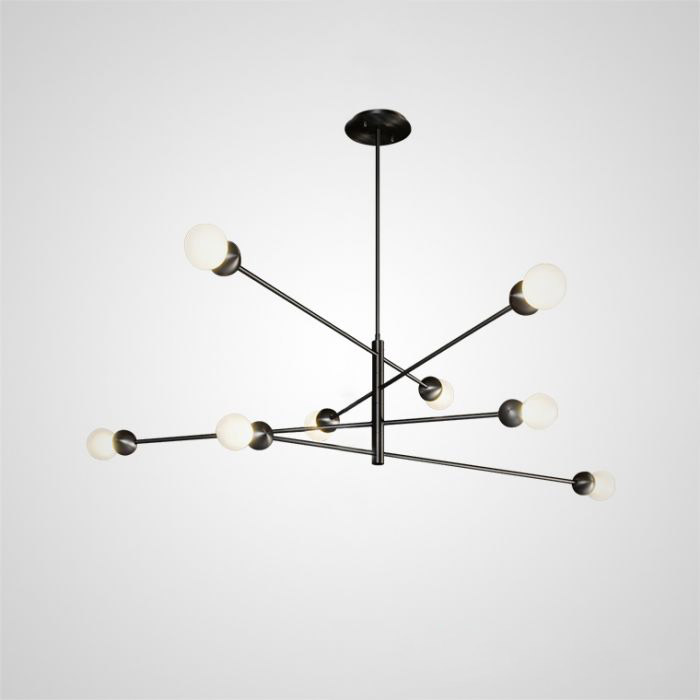 Люстра на штанге SALME L8 A Black by ImperiumLoft