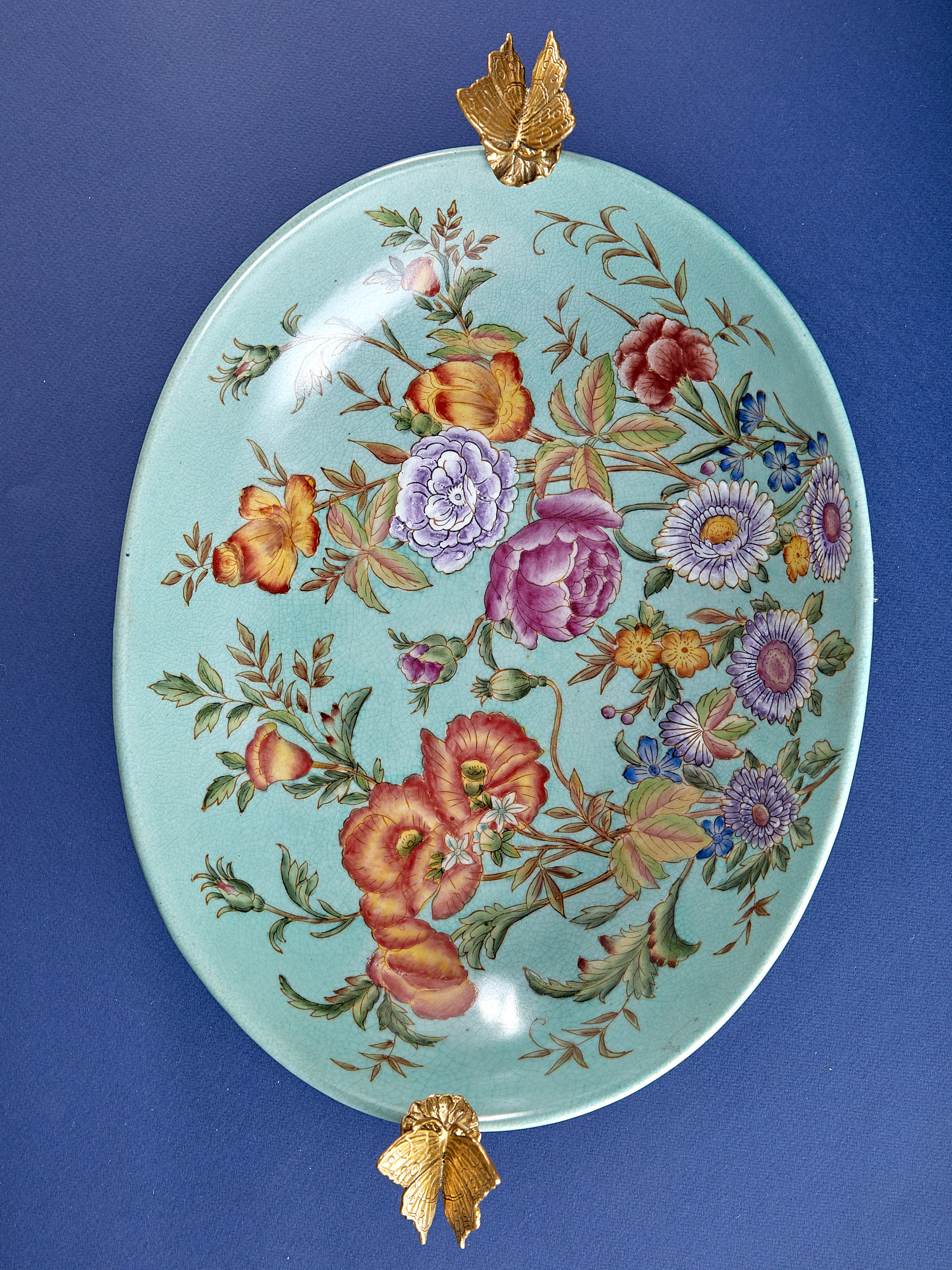Блюдо овальное с бабочками Glasar 31G2427/HD010C/HLG2037