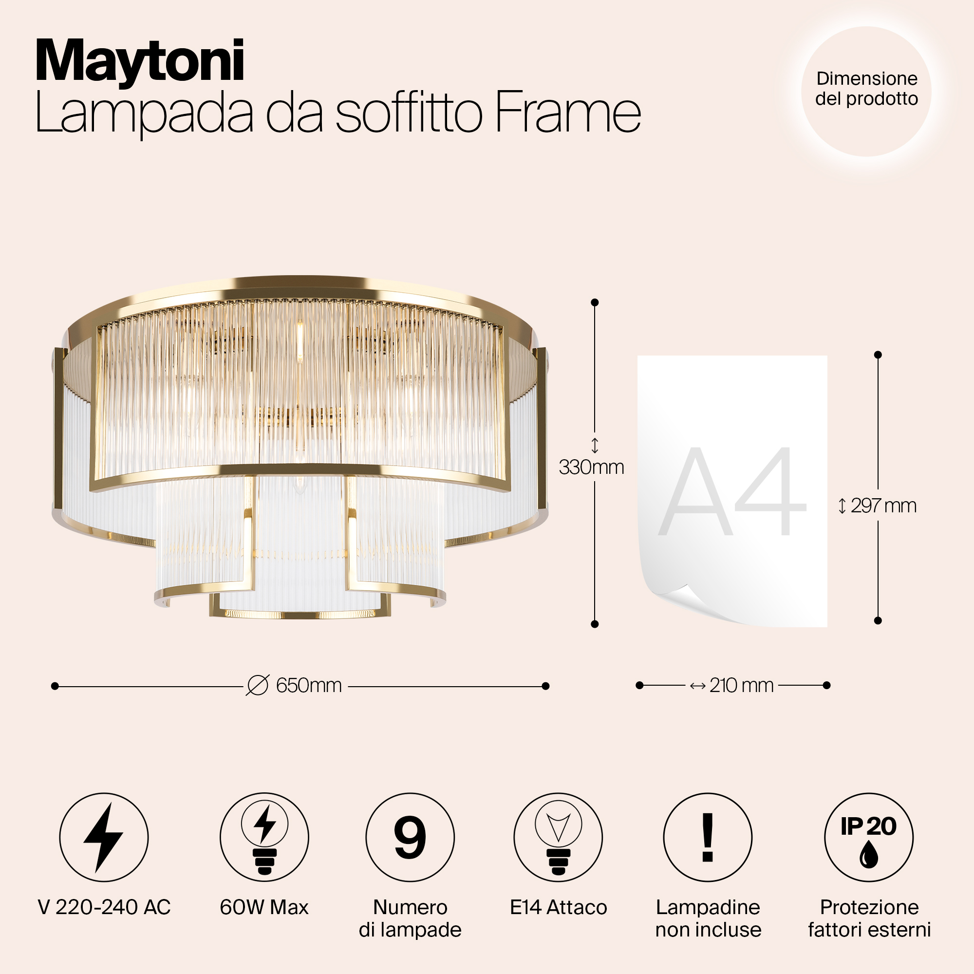 Потолочный светильник Maytoni MOD174CL-09G