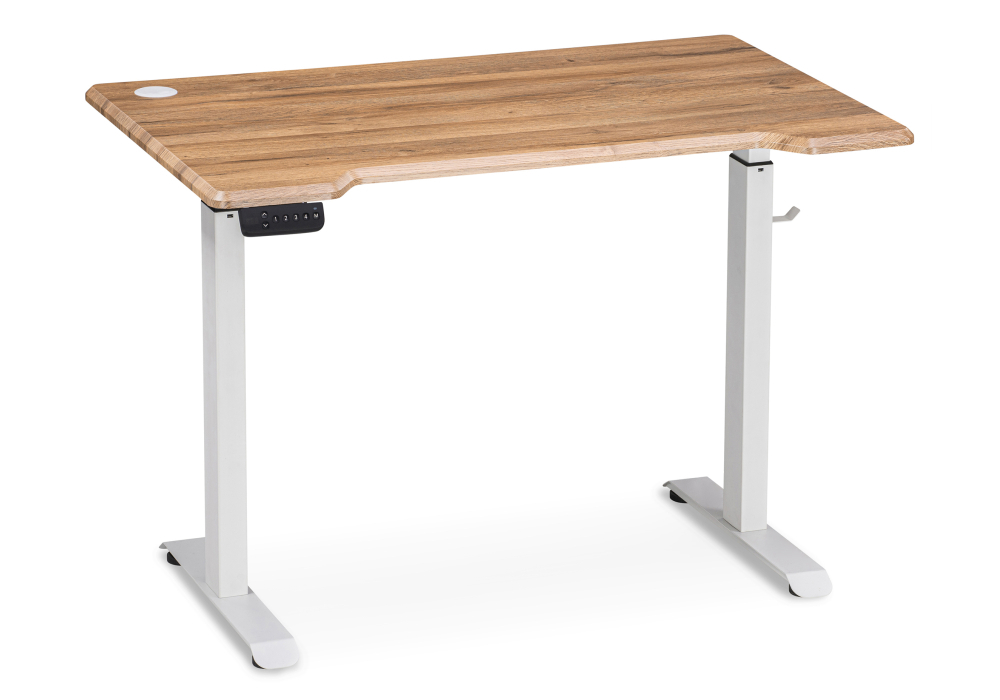 Стол Woodville Маркос с механизмом подъема 120х75х75 дуб вотан / белый 536635