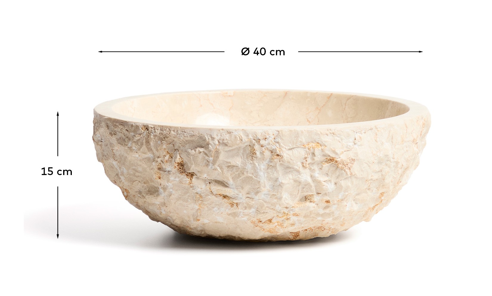 Раковина Orvane из бежевого мрамора Ø 40 см La Forma (ex Julia Grup)