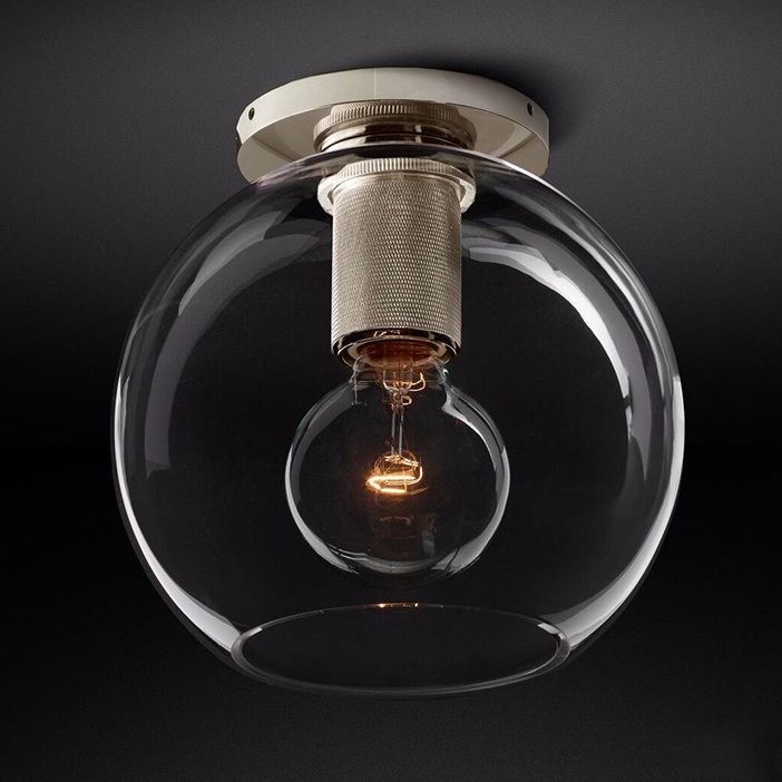 Потолочный Светильник Rh Utilitaire Globe Shade Flushmount By Imperiumloft