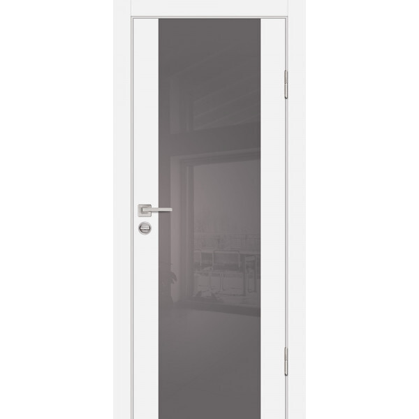 Межкомнатная дверь Graf P-7 серый лакобель Белый (2000 х 900)