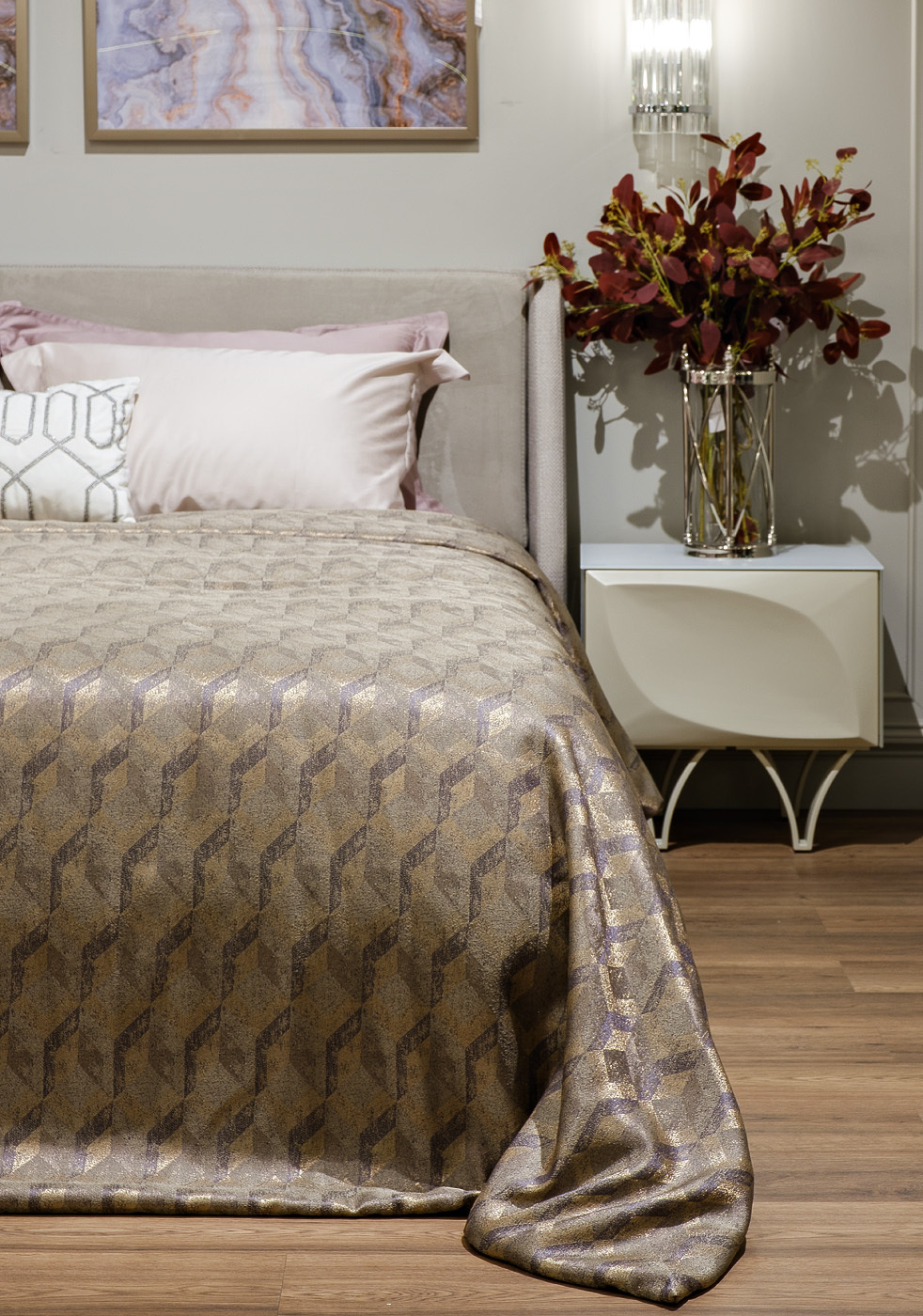 Покрывало MODENA 260х260см золотое Garda Decor GD-TON05-POKR ZOL