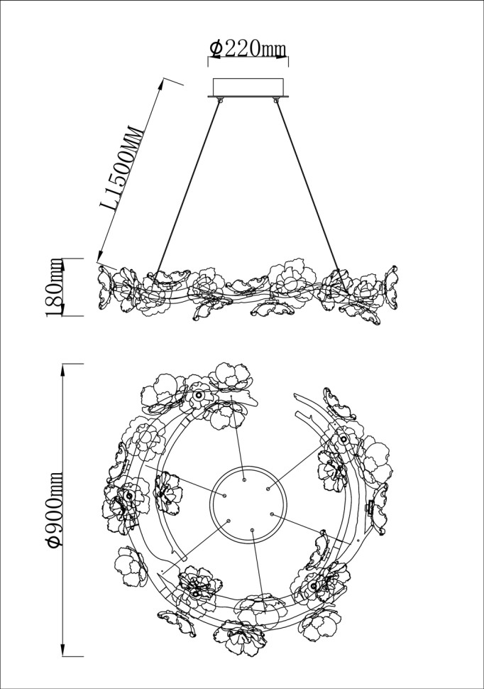 Люстра подвесная Fluorite FL1098-24P