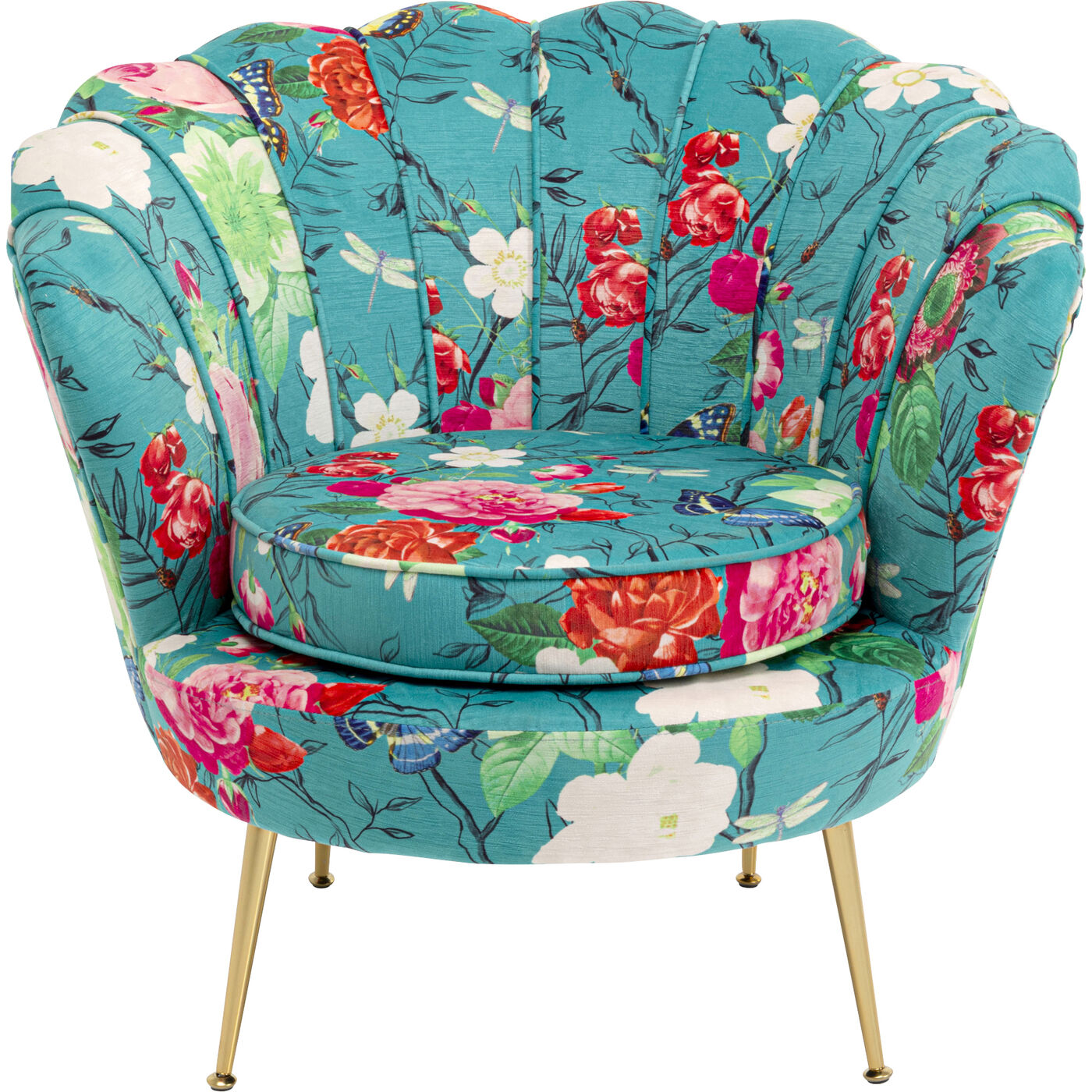 Кресло Water Lily Gold Flower Fever Blue KARE 71168