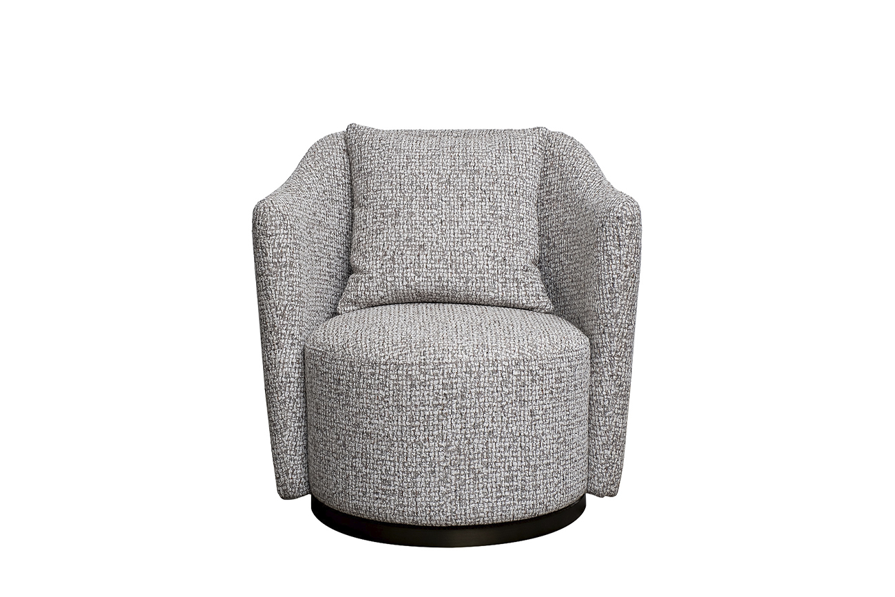 Кресло Verona вращающееся серый шеннил/бронза Garda Decor VERONA-Seppia-SER-Bronza