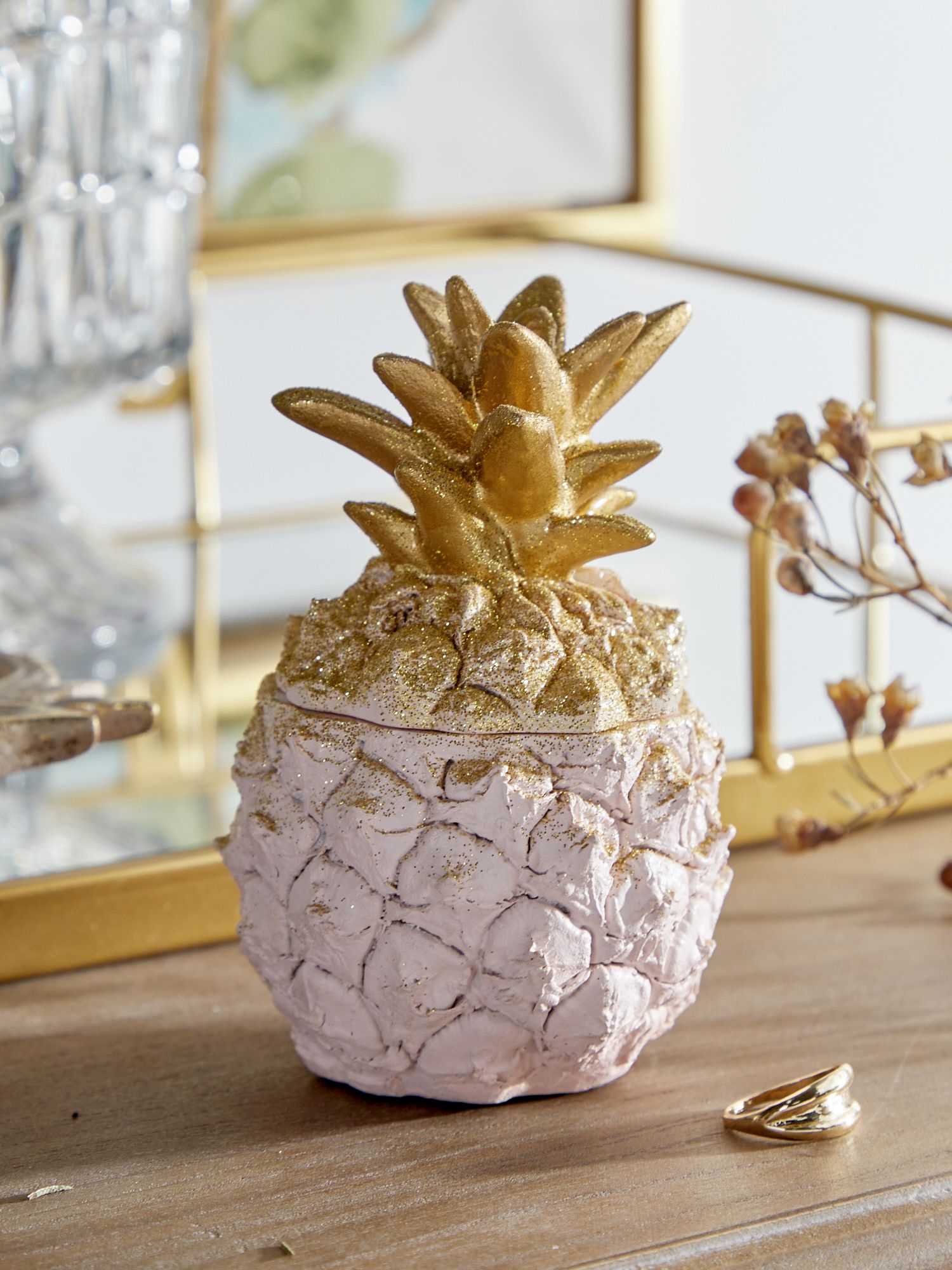 Шкатулка Розовый ананас, под старину Glasar 28-254
