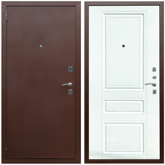 Дверь входная Graf Эконом Антик медь / МДФ 16 мм ФЛ-243 Софт милк